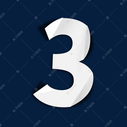 創意質感紋理紙張折疊折紙藝術 數字3的簡約商務倒計時設計